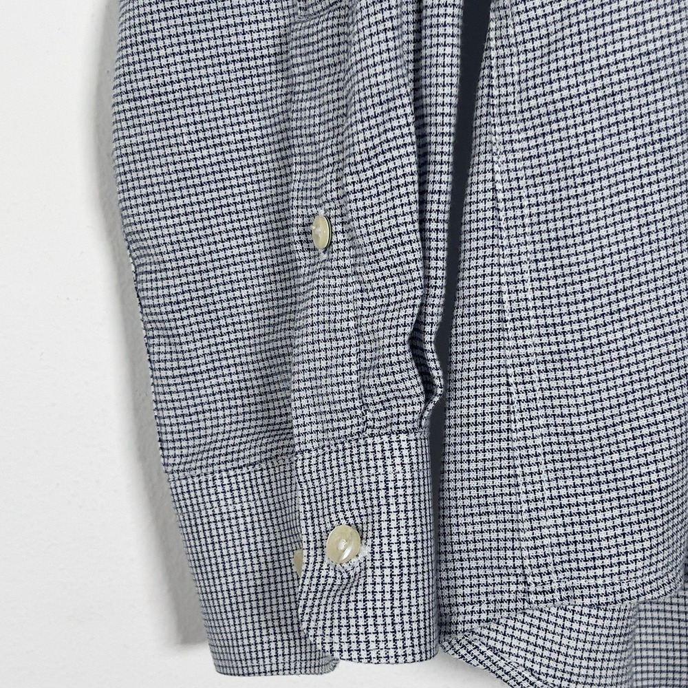 Barbour Linen Lyocell Blend Tailord Fit Shirt Mens Sz M Check Long Sleeve - Picture 4 of 15